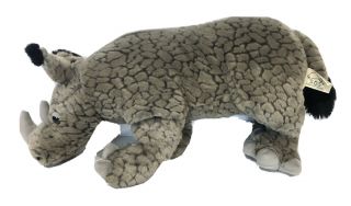 Sos Save Our Space Rhino Plush Toy Stuffed Animal 20” Gray