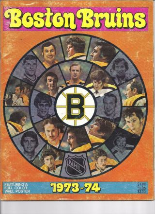 1973 - 74 Boston Bruins Yearbook Bobby Orr Esposito 1970 1972 Stanley Cup Champs