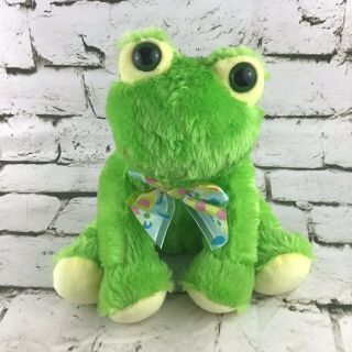 Frog Plush Green Sitting Stuffed Animal W/bow Tie By Best Made Toys Intl.