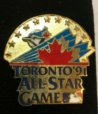 1991 Major League Baseball Mlb All - Star Game Press Pin - Toronto Blue Jays
