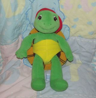 Eden 14 " Plush Franklin Turtle W/ Red Hat & Shell 1990s
