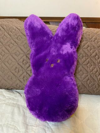 2014 Peeps Marshmallow Bunny Plush Purple Shaggy Easter Rabbit Pillow Soft 16 "