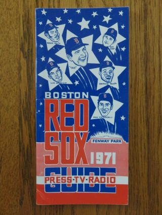 1971 Boston Red Sox Media Press Radio Tv Guide Schedule Yaz,  Gulp,  Smith,  Scott