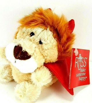 Valentine Lion Devil Cat Red Cape Horns Plush Stuffed Animal Russ Buddies