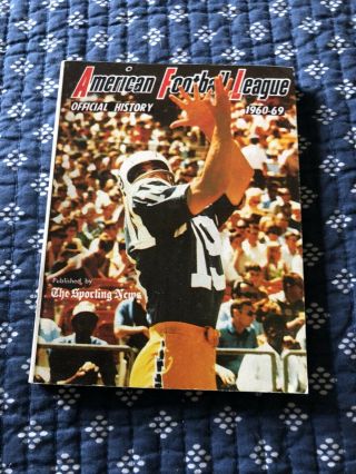 1970 The Sporting News American Football League Official History 1960 - 69 Vg,