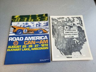 1972 Road America Elkhart Lake Can - Am F5000 Race Program Denny Hulme Mclaren