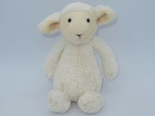 Jellycat London Bashful Lamb Plush 8 " Toy Stuffed Animal Soft Sheep White Cream