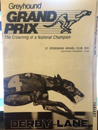 Greyhound Grand Prix Championship Program Derby Lane