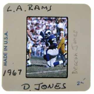 Wb13 - 35 1967 Los Angeles Rams Hall Of Famer Deacon Jones Nfl (1) Orig 35mm Slide