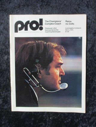 Vintage October 5,  1975 Baltimore Colts Vs Los Angeles Rams Pro Program 1617