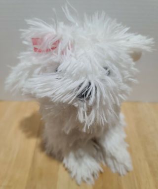 Dan Dee Collectors Choice Solid White Shih Tzu Puppy Dog Plush Stuffed Red Bow