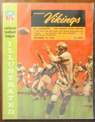 1964 Minnesota Vikings Los Angeles Rams Football Program - Fran Tarkenton