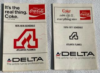 Atlanta Flames/hawks 1975/76 1976/77 Nhl/nba Pocket Schedule Delta Coca Cola