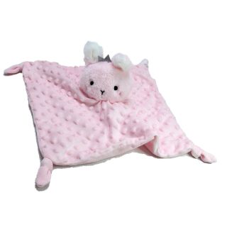 Pink Bunny Rabbit Lovey Security Blanket Washed & Plush Soft Stuffed Toy