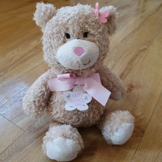 Tesco Jack Teddy Bear Pink Bow Butterfly Soft Toy Plush Comforter 12.  5 Inches