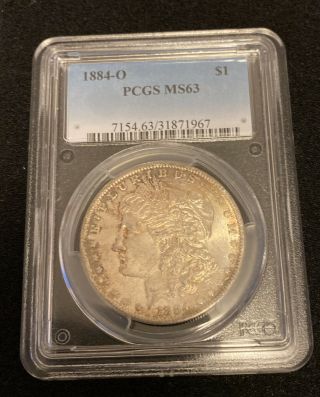 1884 O Morgan Dollar $1 Pcgs Ms 63 Pretty Toning