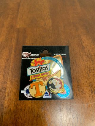 Tostitos Fiesta Bowl Seminoles Tennessee National Champions Pin 1999