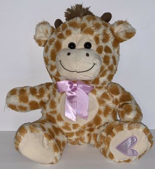 Kellytoy Baby Giraffe Plush Pink Heart And Ribbon Soft Euc 12”