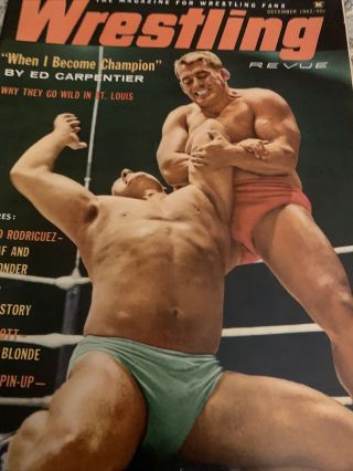 Vintage December 1962 Wrestling Revue Full Color Pin Up Nick And Jerry Kozak