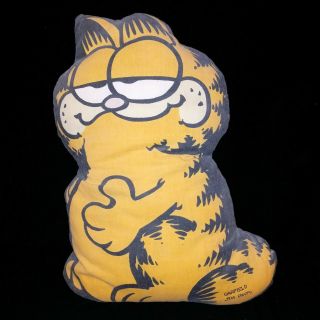 Vintage 1978 Garfield Cat Pillow Stuffed Flat Shape.
