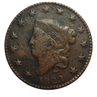 Large Cent/penny 1823,  3 Over 2 Overdate With Much Detail