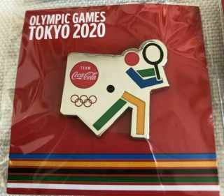 Coca Cola 2020 Tokyo Olympics Pin Badge Tennis Ver