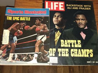 Life 1971 & Sports Illustrated 1975 Muhammad Ali - Joe Frazier Boxing Ali Mags