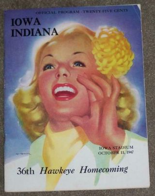 1947 Iowa Hawkeyes Indiana Hoosiers Football Program,  36th Homecoming,  10/11/47