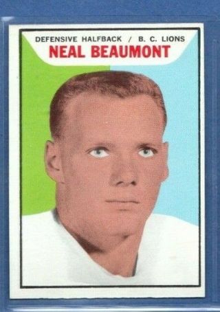 1965 Topps Cfl Football: 1 Neal Beaumont,  B.  C.  Lions,  Nrmt,