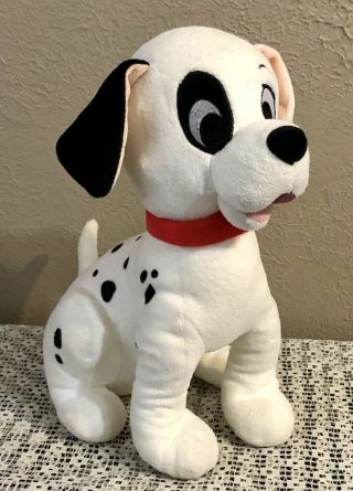 Disney Store 101 Dalmatians Patch 14” Soft Plush Puppy Dog With Red Collar - Euc