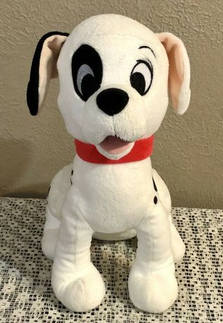DISNEY STORE 101 Dalmatians PATCH 14” Soft Plush Puppy Dog With Red Collar - EUC 2