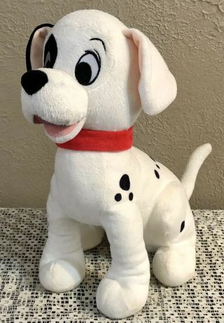DISNEY STORE 101 Dalmatians PATCH 14” Soft Plush Puppy Dog With Red Collar - EUC 3