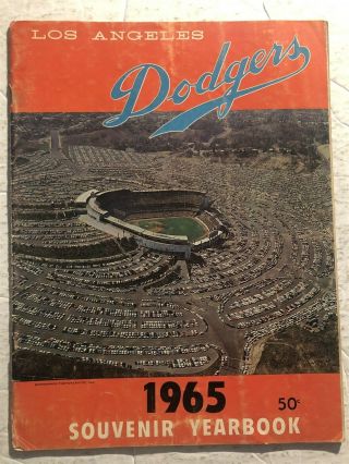 1965 Los Angeles Dodgers Yearbook Sandy Koufax Don Drysdale Walter Alston Wills