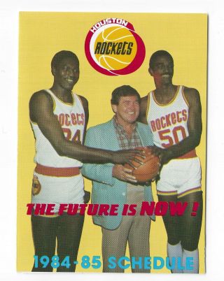 1984 - 85 Houston Rockets Pocket Schedule - Olajuwon Rookie Year - Nm
