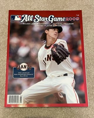 2009 Mlb All Star Game Program; Tim Lincecum Player Edition;
