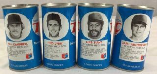 (4) Vintage Rc Cola Collectible Can Baseball Coin Banks Boston Red Sox Stars