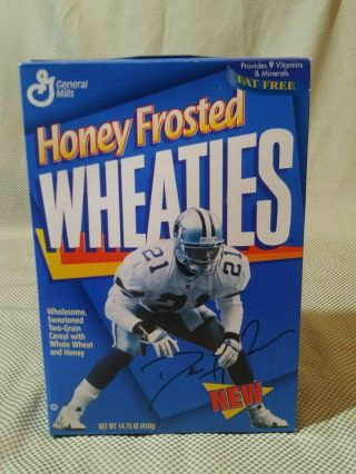 Dallas Cowboys Deion Sanders 1995 Honey Frosted Wheaties Cereal Box