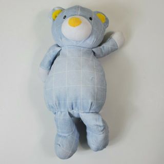The Manhattan Toy Company Pattern Barrett Teddy Bear Plush Blue White Check 14 "