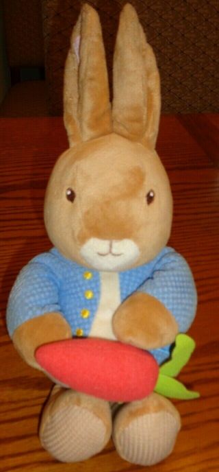 Peter Rabbit Plush Musical Wind Up Stuffed Animal 13 " Brahms Lullaby Perfect
