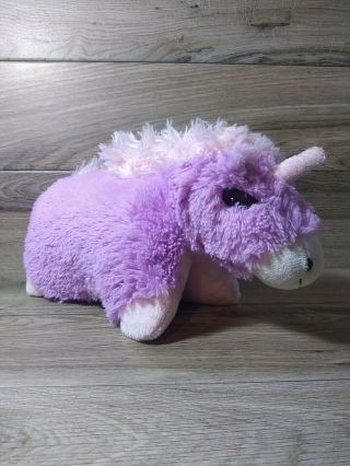 Unicorn Pillow Pet Pee - Wee Purple Pink Mane Horn Plush Stuffed Animal Small 16 "
