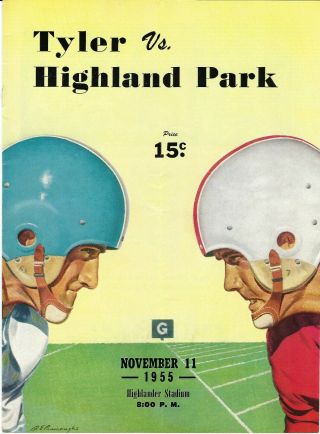 1955 Highland Park Vs Tyler Texas High School Football Program Charles Milstead