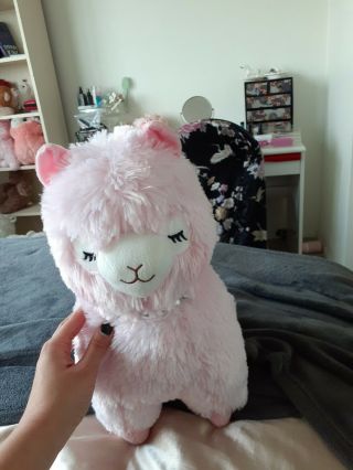 Pink Closed Eye Pearl Necklace Alpacasso Stuffed Animal