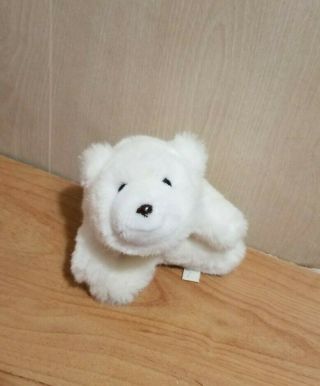 Gund Vintage 1980s Snuffles White Polar Bear 6 " Plush Teddy Round Beanie Old Toy