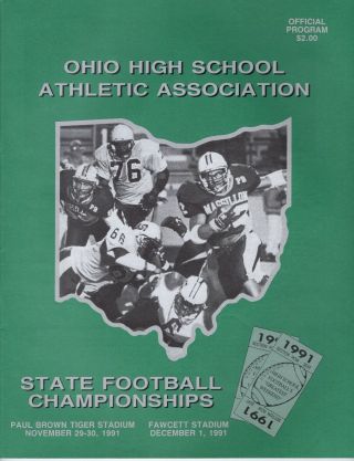 1991 Ohio High School Football State Championship Program