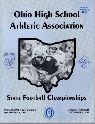 1992 Ohio High School Football State Championship Program