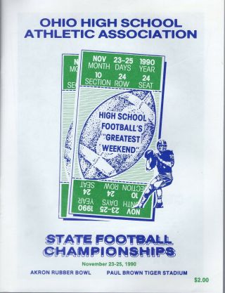 1990 Ohio High School Football State Championship Program