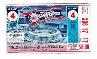 1968 World Series Ticket Stub (game 4) St.  Louis Vs.  Detroit At Busch Stadium