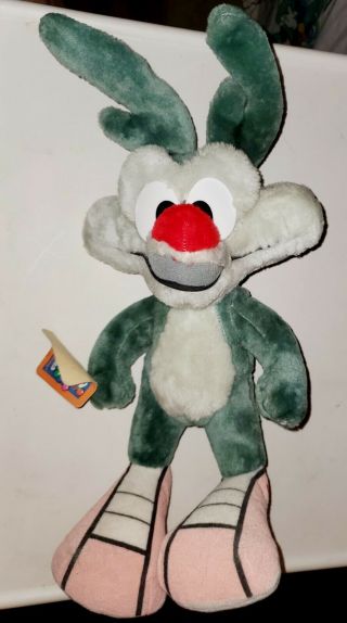 1990 Ace Tiny Toons Warner Bros Calamity Coyote Plush With Tags 10 " Tall