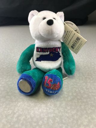 Limited Treasures 50 States Of America Coin Bears Kentucky 15th Plush Bear Kg Z2