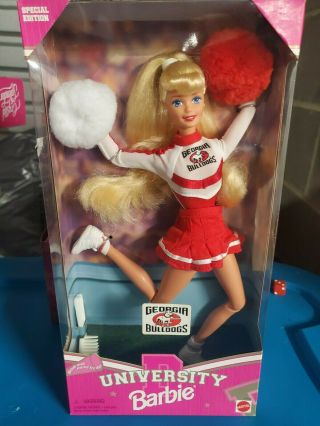 University Of Georgia Uga Bulldogs Barbie Cheerleader 1996 Special Edition